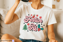 Festive AF Christmas SVG Funny Holiday SVG PNG T-shirt Product Image 2