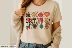 Festive AF Christmas SVG Funny Holiday SVG PNG T-shirt Product Image 3