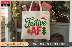 Festive AF SVG | Christmas SVG | Holiday SVG | Xmas SVG Product Image 5