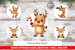 Wind Spinner Festive Baby Rudolf Product Image 1