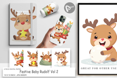 Digital Paper Festive Baby Rudolf Product Image 1