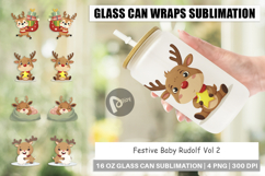 Glass Can Festive Baby Rudolf Product Image 1