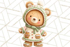 Holiday Baking Clipart, Gingerbread &amp; Elf Digital Art PNG Product Image 5