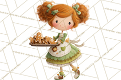 Holiday Baking Clipart, Gingerbread &amp; Elf Digital Art PNG Product Image 4