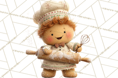 Holiday Baking Clipart, Gingerbread &amp; Elf Digital Art PNG Product Image 3
