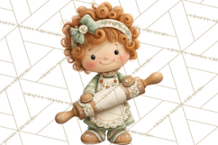 Holiday Baking Clipart, Gingerbread &amp; Elf Digital Art PNG Product Image 5