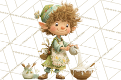 Holiday Baking Clipart, Gingerbread &amp; Elf Digital Art PNG Product Image 4