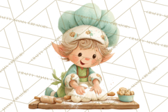 Holiday Baking Clipart, Gingerbread &amp; Elf Digital Art PNG Product Image 5