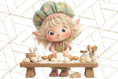 Holiday Baking Clipart, Gingerbread &amp; Elf Digital Art PNG Product Image 2