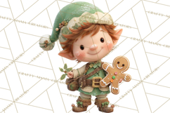 Holiday Baking Clipart, Gingerbread &amp; Elf Digital Art PNG Product Image 5