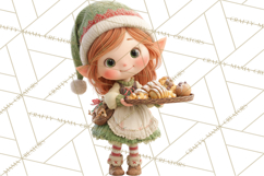 Holiday Baking Clipart, Gingerbread &amp; Elf Digital Art PNG Product Image 2