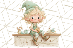 Holiday Baking Clipart, Gingerbread &amp; Elf Digital Art PNG Product Image 4