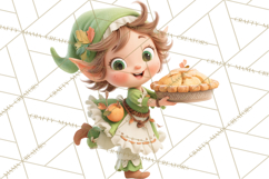 Holiday Baking Clipart, Gingerbread &amp; Elf Digital Art PNG Product Image 3