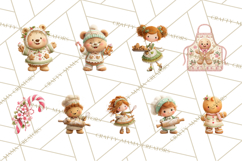 Holiday Baking Clipart, Gingerbread &amp; Elf Digital Art PNG Product Image 4