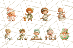 Holiday Baking Clipart, Gingerbread &amp; Elf Digital Art PNG Product Image 6