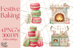 Holiday Baking Clipart, Gingerbread &amp; Elf Digital Art PNG Product Image 1