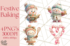 Holiday Baking Clipart, Gingerbread &amp; Elf Digital Art PNG Product Image 1