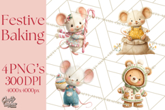 Holiday Baking Clipart, Gingerbread &amp; Elf Digital Art PNG Product Image 1