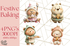 Holiday Baking Clipart, Gingerbread &amp; Elf Digital Art PNG Product Image 1