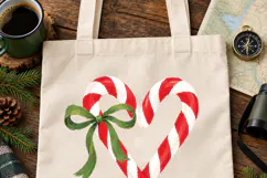 Candy Cane Heart PNG, Christmas Bow PNG Product Image 3