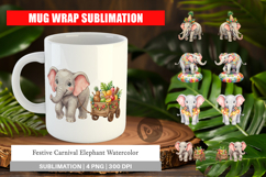 Festive Carnival Elephant Mug Wrap Product Image 1