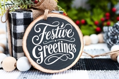 Festive Cheer Round Christmas Sign Svg Product Image 2