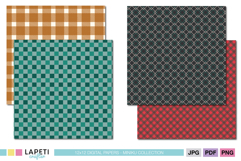 Festive printable digital paper pack with Christmas plaid designs