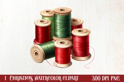 Festive Christmas Sewing Clipart , Christmas PNG Product Image 1