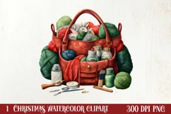 Festive Christmas Sewing Clipart , Christmas PNG Product Image 1