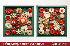 Festive Christmas Sewing Clipart , Christmas PNG Product Image 1