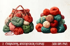 Festive Christmas Sewing Clipart , Christmas PNG Product Image 1