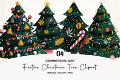 Festive Christmas Tree Clipart Product Image 1