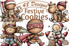 Gingerbread People Clipart PNG Christmas Cookie Graphics Product Image 1