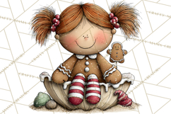 Gingerbread People Clipart PNG Christmas Cookie Graphics Product Image 2
