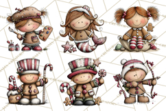 Gingerbread People Clipart PNG Christmas Cookie Graphics Product Image 6