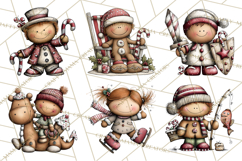 Gingerbread People Clipart PNG Christmas Cookie Graphics Product Image 5