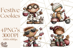 Gingerbread People Clipart PNG Christmas Cookie Graphics Product Image 1