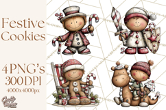 Gingerbread People Clipart PNG Christmas Cookie Graphics Product Image 1
