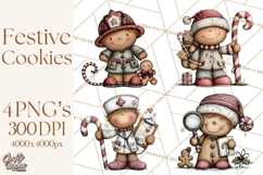 Gingerbread People Clipart PNG Christmas Cookie Graphics Product Image 1
