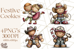 Gingerbread People Clipart PNG Christmas Cookie Graphics Product Image 1