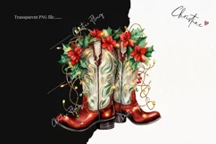 Festive Cowboy Boots | Western Christmas PNG Product Image 2