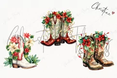 Festive Cowboy Boots | Western Christmas PNG Product Image 3