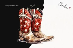Festive Cowboy Boots | Western Christmas PNG Product Image 2