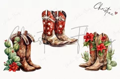 Festive Cowboy Boots | Western Christmas PNG Product Image 3