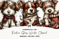 Festive Dog Winter Clipart Product Image 1