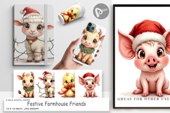 Festive Farmhouse Friends Digital Paper Product Image 1