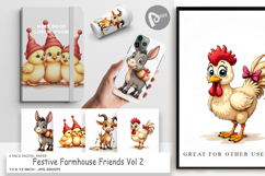 Festive Farmhouse Friends Digital Paper Product Image 1