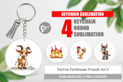 Festive Farmhouse Friends Keychain Product Image 1