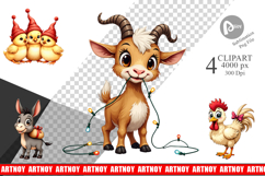 Festive Farmhouse Friends Clipart Product Image 1