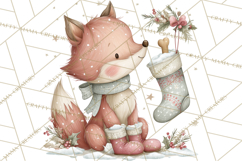 Christmas Woodland Animals Clipart PNG Product Image 2
